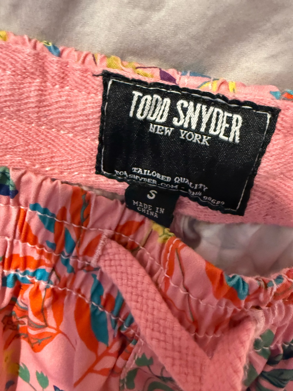 Todd Snyder Pink Floral Shorts with Multicolor Accents